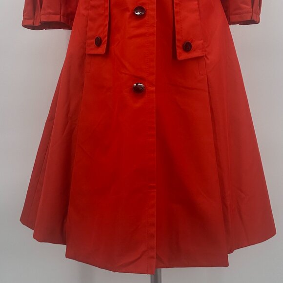 Vintage 1990s Gucci Orange Poly Cotton Coat with Gingham Lining - Picture 2 of 5